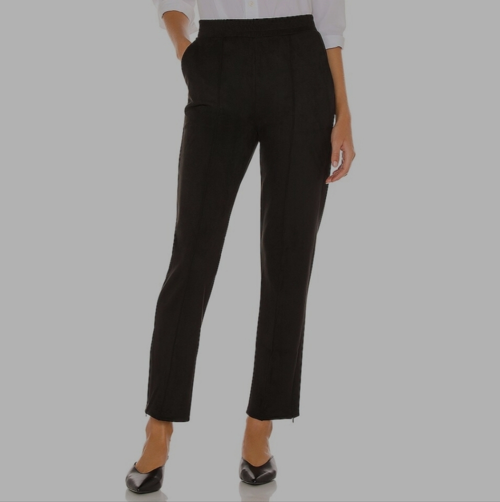 Lanston Sedona Suede Pintuck Pant in Black, Size M